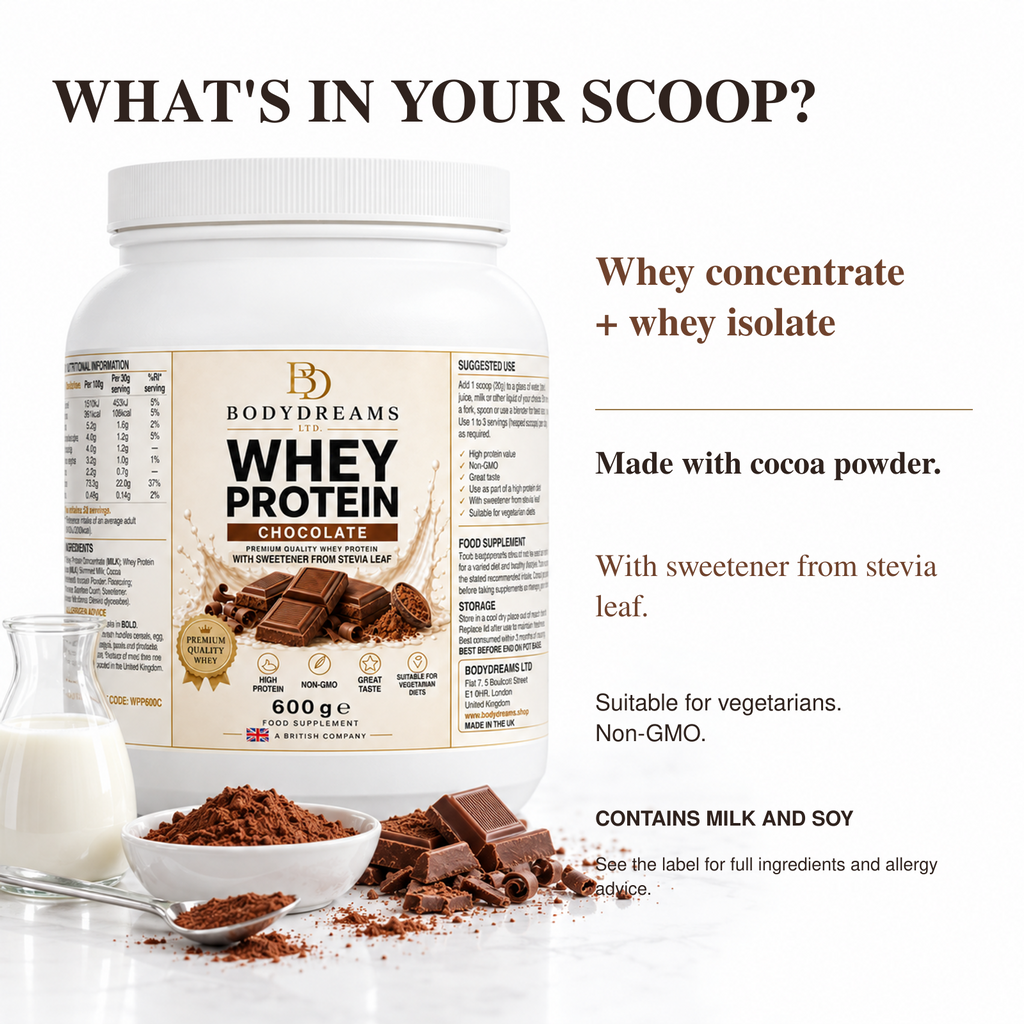 Chocolate Whey Protein Isolate Powder – 600g