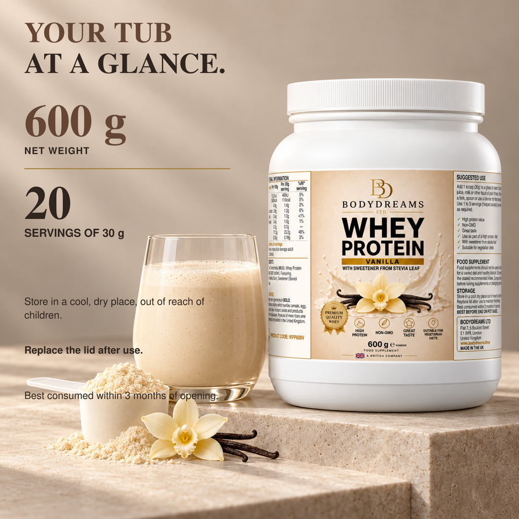 Vanilla Whey Protein Isolate Powder – 600g