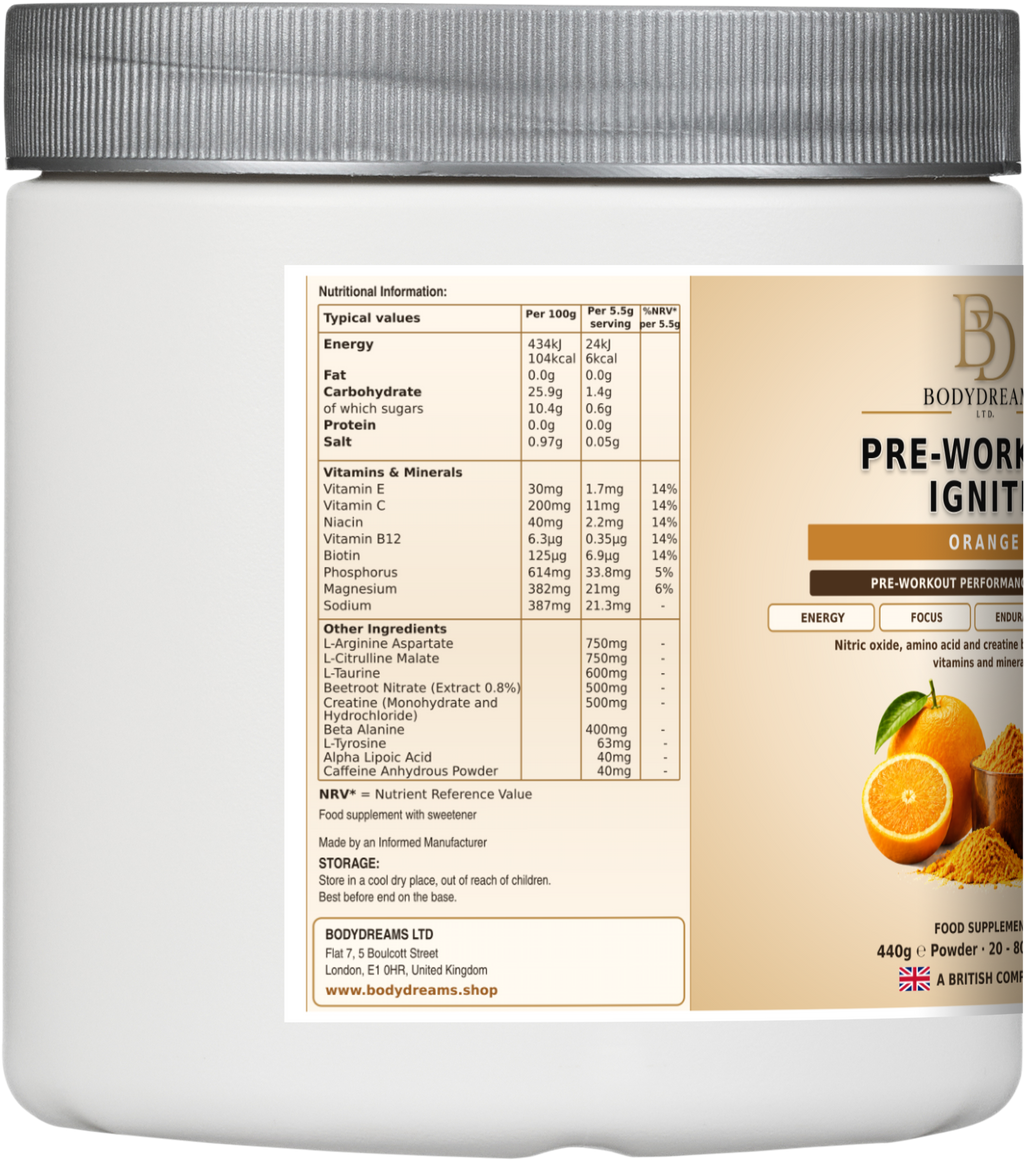 Pre-Workout Ignite – Orange, Vegan