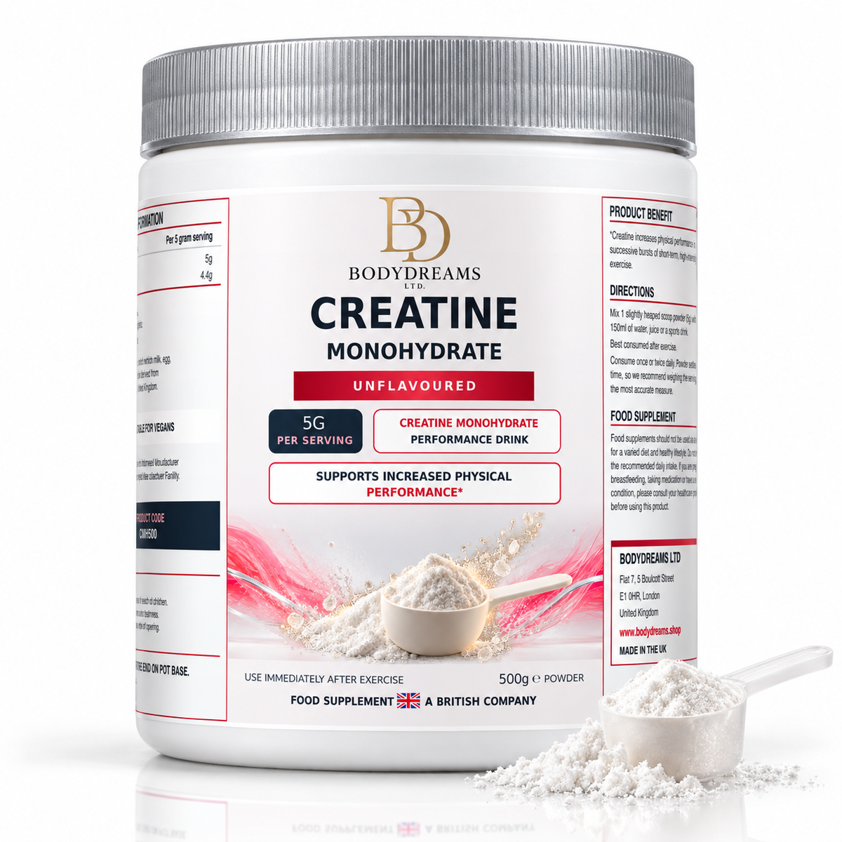 Pure Creatine Monohydrate - Unflavoured - 500g