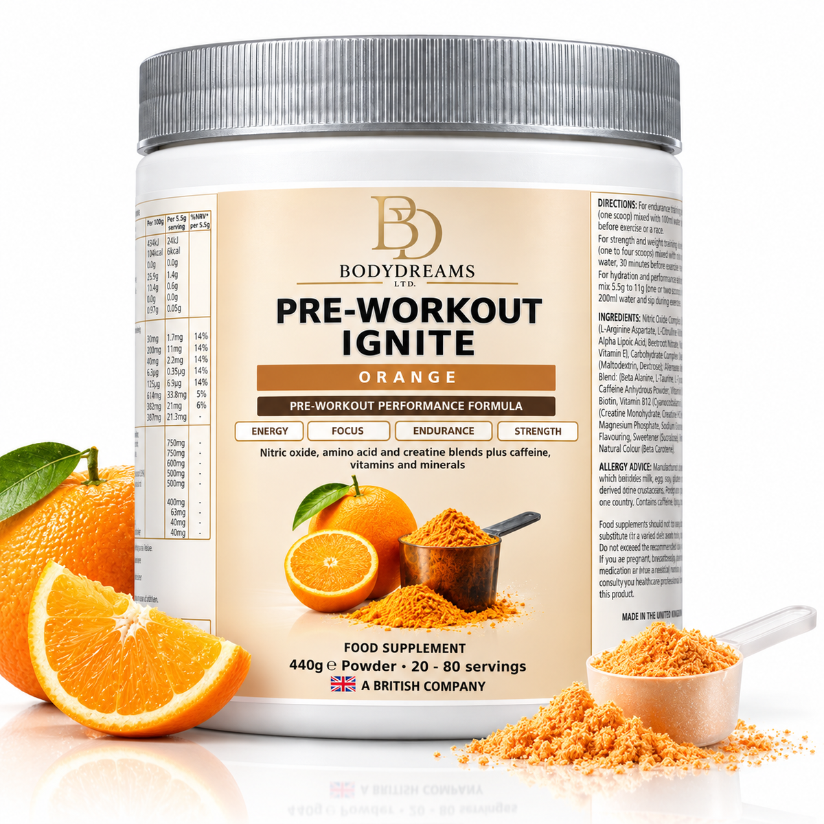 Pre-Workout Ignite – Orange, Vegan