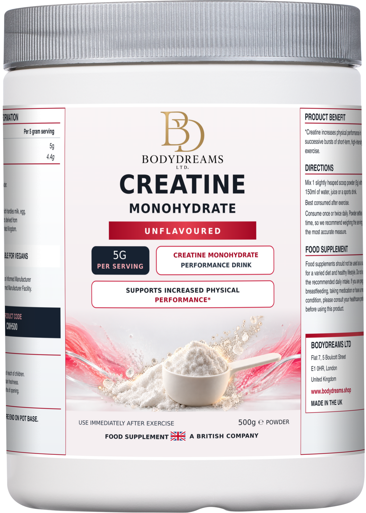100% Creatine Monohydrate 500g + Pre-Workout Orange 440g Bundle