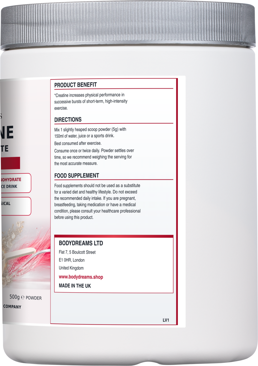 Pure Creatine Monohydrate - Unflavoured - 500g