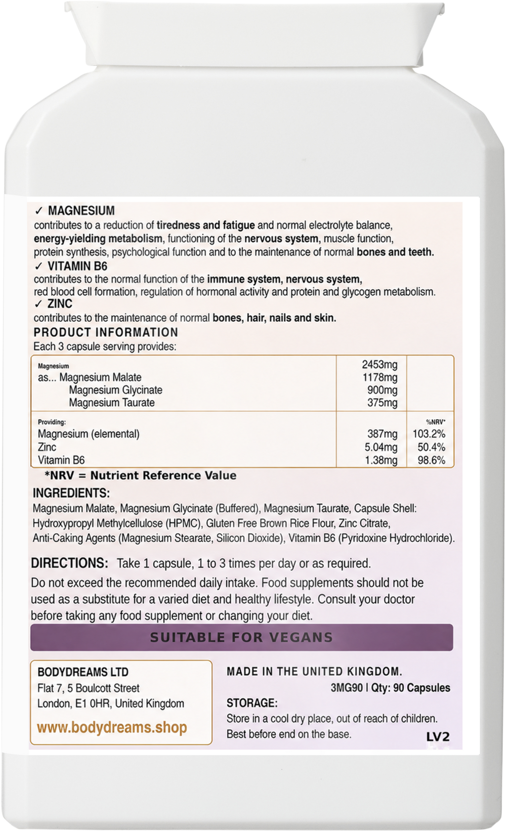 Magnesium Triple Complex 90 Capsules