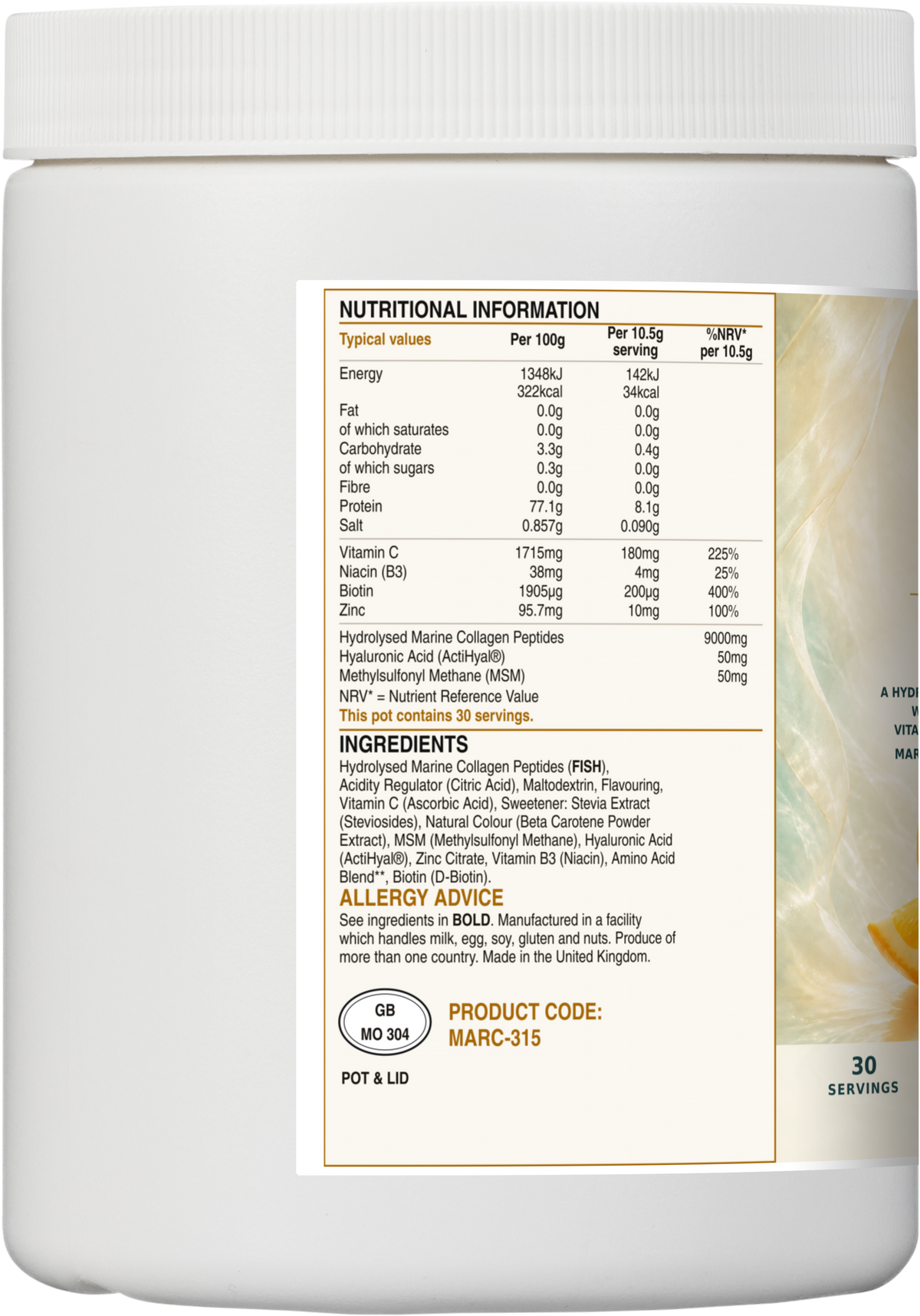 Marine Collagen – Orange & Mango – 315g