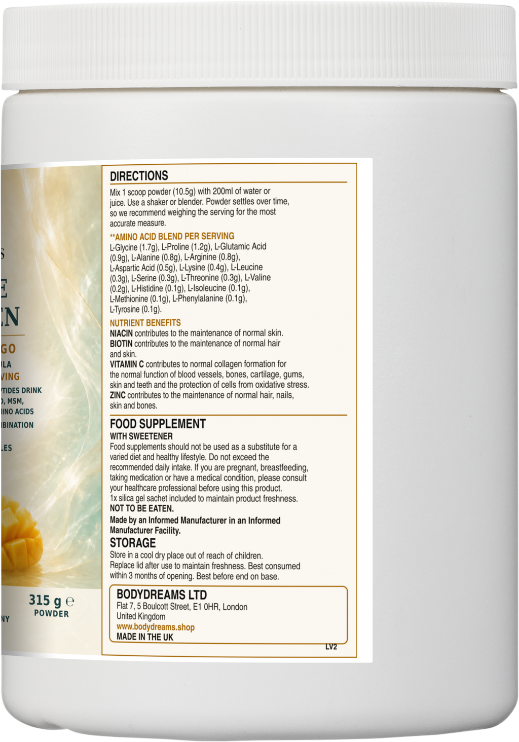 Marine Collagen – Orange & Mango – 315g