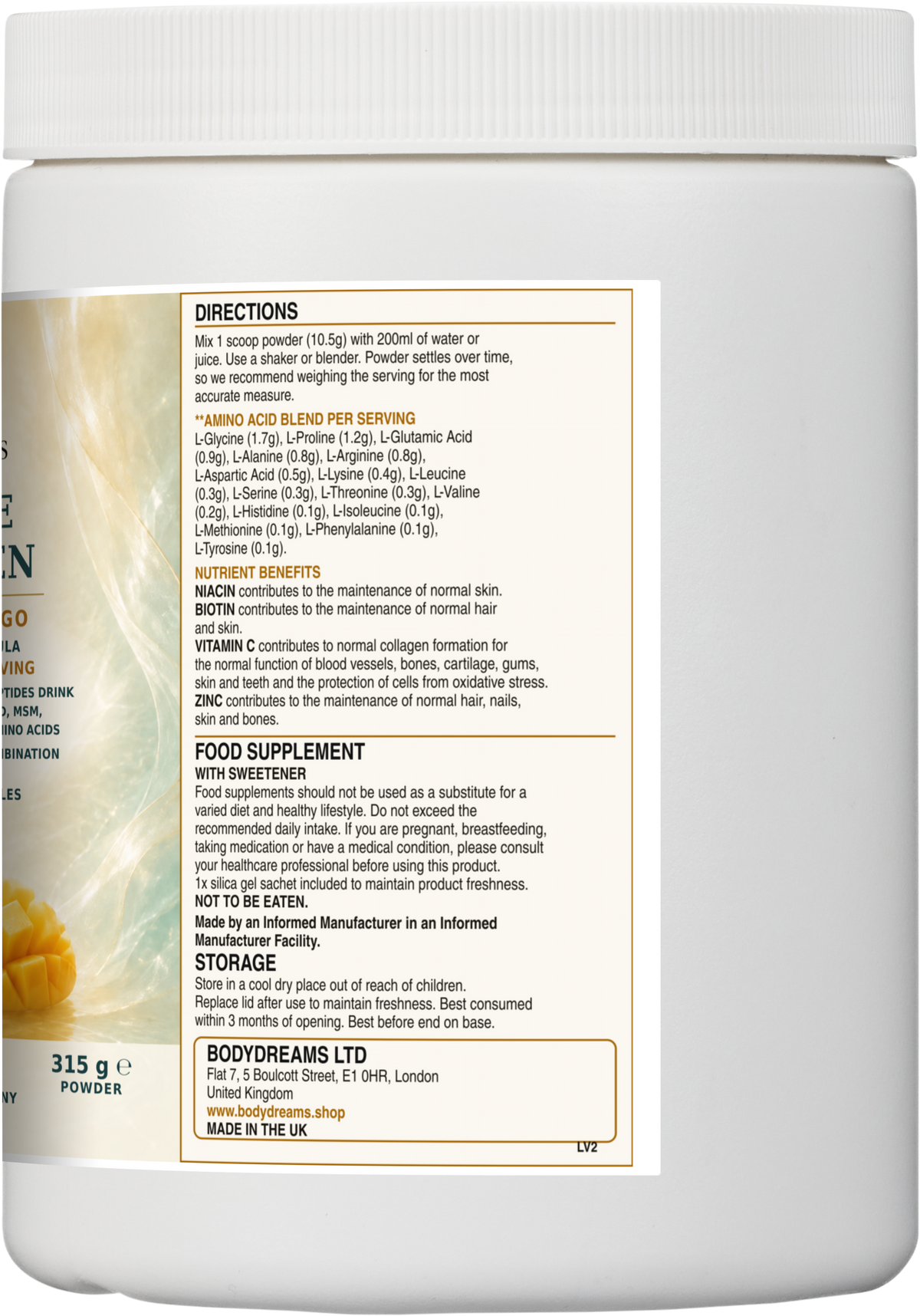 Marine Collagen – Orange & Mango – 315g