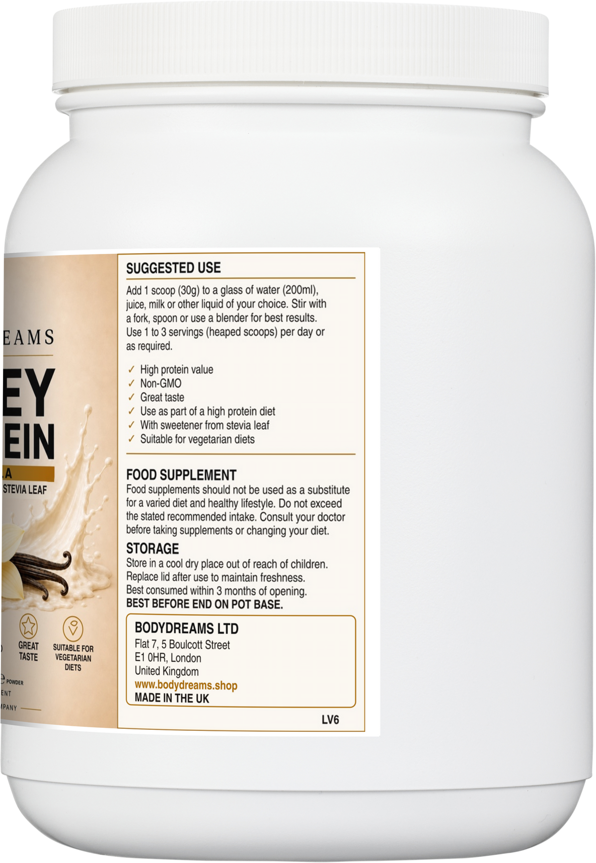 Vanilla Whey Protein Isolate Powder – 600g